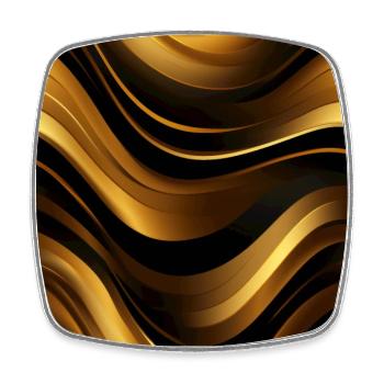 Golden Harmony : rayures abstraites en or luxe - Magnet carré - blanc - Devant