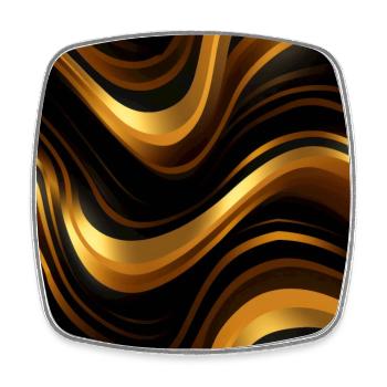 Golden Harmony : rayures abstraites en or luxe - Magnet carré - blanc - Devant