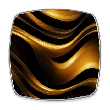 Golden Harmony : rayures abstraites en or luxe - Magnet carré - blanc - Devant