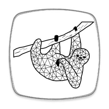 Slothh GeomeTRIX - Viereckiger Kühlschrankmagnet - Weiß - Vorne