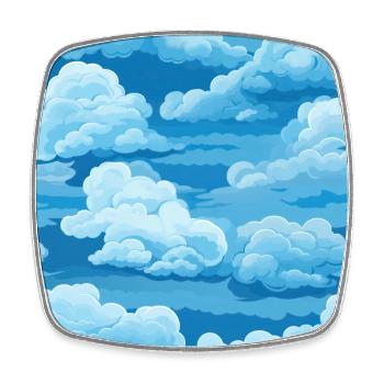 Dreamy Skies: Pastel Cloudscape Pattern - Square fridge magnet - white - Front