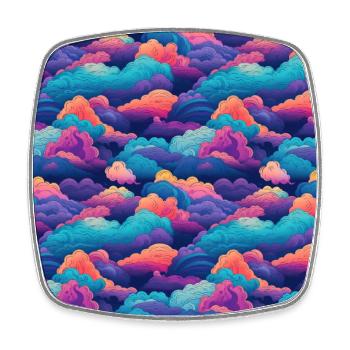 Dreamy Skies: Pastel Cloudscape Pattern - Square fridge magnet - white - Front