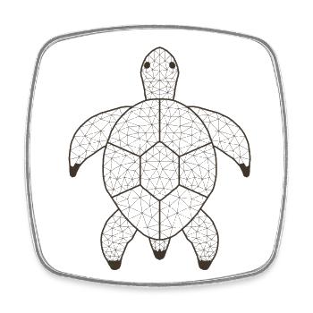 Turtlee GeomeTRIX - Viereckiger Kühlschrankmagnet - Weiß - Vorne