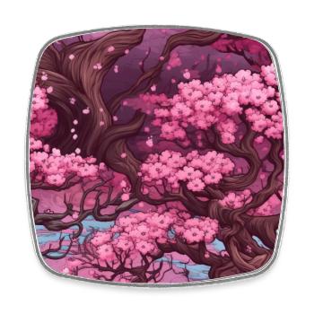 Anime Euphoria: Fantasy Cherry Blossom Dreamscape - Magnet carré - blanc - Devant