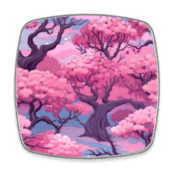 Anime Euphoria: Fantasy Cherry Blossom Dreamscape - Magnet carré - blanc - Devant