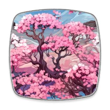 Anime Euphoria: Fantasy Cherry Blossom Dreamscape - Magnet carré - blanc - Devant