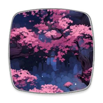 Anime Euphoria: Fantasy Cherry Blossom Dreamscape - Magnet carré - blanc - Devant