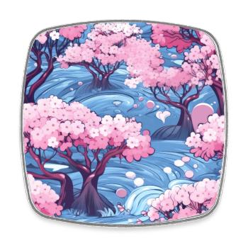 Anime Euphoria: Fantasy Cherry Blossom Dreamscape - Magnet carré - blanc - Devant