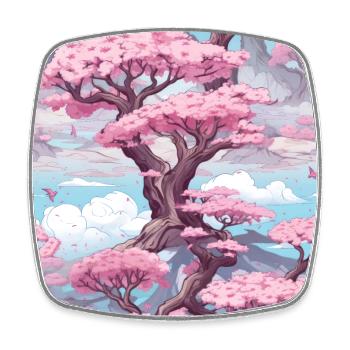 Anime Euphoria: Fantasy Cherry Blossom Dreamscape - Magnet carré - blanc - Devant