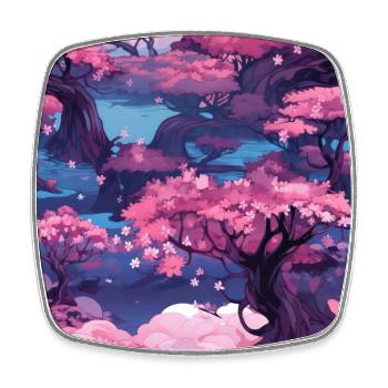 Anime Euphoria: Fantasy Cherry Blossom Dreamscape - Magnet carré - blanc - Devant
