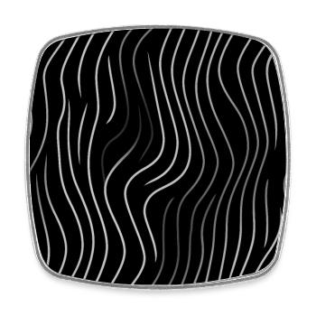 Monochrome Eleganz: Weiße abstrakte Linien auf Schwarz - Viereckiger Kühlschrankmagnet - Weiß - Vorne