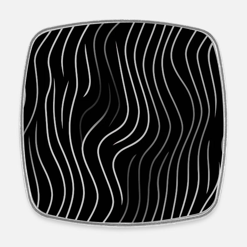 Élégance monochrome : lignes abstraites blanches sur noir - Magnet carré - blanc