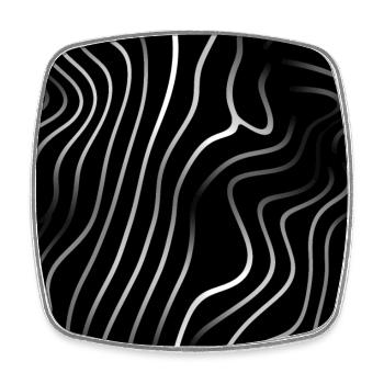 Monochrome Eleganz: Weiße abstrakte Linien auf Schwarz - Viereckiger Kühlschrankmagnet - Weiß - Vorne