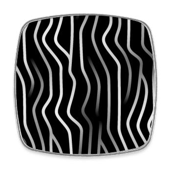 Monochrome Elegance: White Abstract Lines on Black - Viereckiger Kühlschrankmagnet - Weiß - Vorne