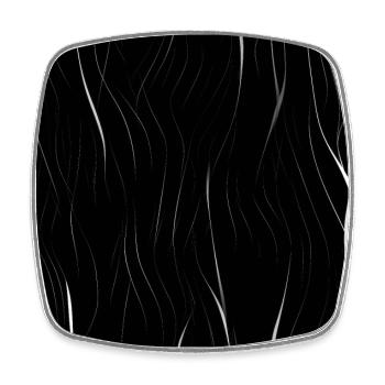 Monochrome Eleganz: Weiße abstrakte Linien auf Schwarz - Viereckiger Kühlschrankmagnet - Weiß - Vorne