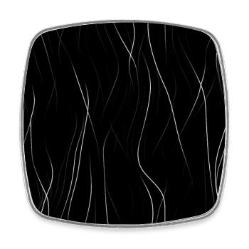 Monochrome Eleganz: Weiße abstrakte Linien auf Schwarz - Viereckiger Kühlschrankmagnet - Weiß - Vorne