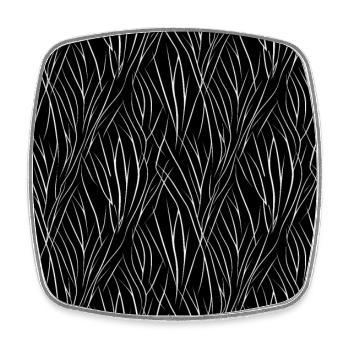 Monochrome Eleganz: Weiße abstrakte Linien auf Schwarz - Viereckiger Kühlschrankmagnet - Weiß - Vorne
