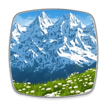 EDELWEISS MEADOW MOUNTAIN ALPINE PANORAMA - Square fridge magnet - white - Front