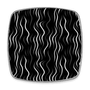 Monochrome Eleganz: Weiße abstrakte Linien auf Schwarz - Viereckiger Kühlschrankmagnet - Weiß - Vorne