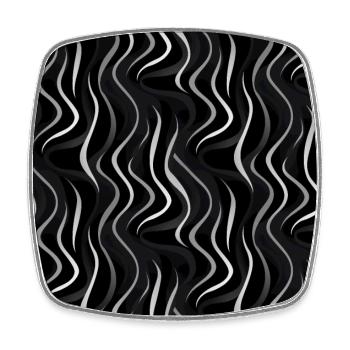 Monochrome Eleganz: Weiße abstrakte Linien auf Schwarz - Viereckiger Kühlschrankmagnet - Weiß - Vorne