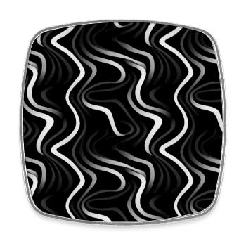 Monochrome Eleganz: Weiße abstrakte Linien auf Schwarz - Viereckiger Kühlschrankmagnet - Weiß - Vorne