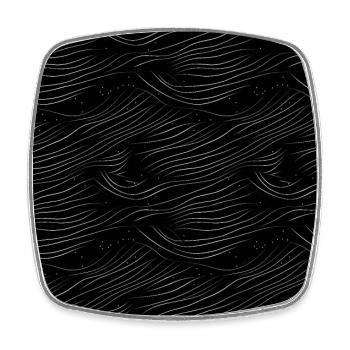 Monochrome Eleganz: Weiße abstrakte Linien auf Schwarz - Viereckiger Kühlschrankmagnet - Weiß - Vorne