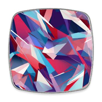 Moderner geometrischer Tanz in Rosa, Blau und Violett - Viereckiger Kühlschrankmagnet - Weiß - Vorne
