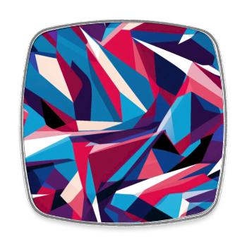Danse géométrique moderne en rose, bleu et violet - Magnet carré - blanc - Devant