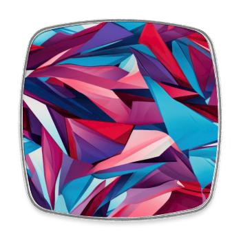 Danse géométrique moderne en rose, bleu et violet - Magnet carré - blanc - Devant