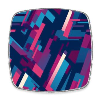 Moderner geometrischer Tanz in Rosa, Blau und Violett - Viereckiger Kühlschrankmagnet - Weiß - Vorne