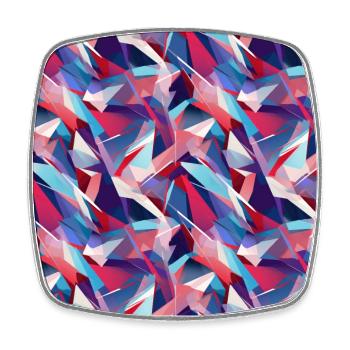 Moderner geometrischer Tanz in Rosa, Blau und Violett - Viereckiger Kühlschrankmagnet - Weiß - Vorne