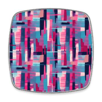 Moderner geometrischer Tanz in Rosa, Blau und Violett - Viereckiger Kühlschrankmagnet - Weiß - Vorne