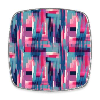 Moderner geometrischer Tanz in Rosa, Blau und Violett - Viereckiger Kühlschrankmagnet - Weiß - Vorne