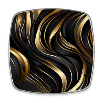 Golden Lattice: Luxurious Linearity in Gold - Square fridge magnet - white - Front