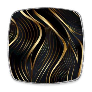 Goldenes Gitter: Luxuriöse Linearität in Gold - Viereckiger Kühlschrankmagnet - Weiß - Vorne