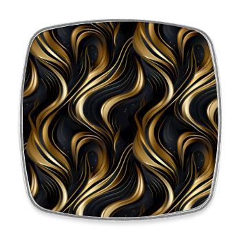 Goldenes Gitter: Luxuriöse Linearität in Gold - Viereckiger Kühlschrankmagnet - Weiß - Vorne