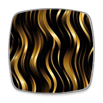 Golden Lattice: Luxurious Linearity in Gold - Square fridge magnet - white - Front