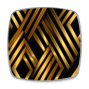 Golden Lattice: Luxurious Linearity in Gold - Square fridge magnet - white - Front