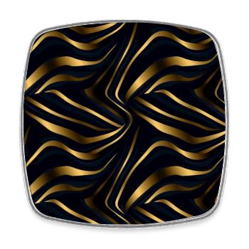 Goldenes Gitter: Luxuriöse Linearität in Gold - Viereckiger Kühlschrankmagnet - Weiß - Vorne