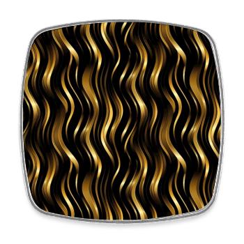 Golden Lattice: Luxurious Linearity in Gold - Square fridge magnet - white - Front
