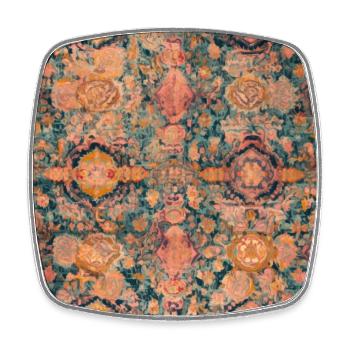 Mystischer Wandteppich: Vintage Indischer Teppich Träumerei - Viereckiger Kühlschrankmagnet - Weiß - Vorne