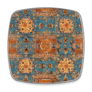 Mystischer Wandteppich: Vintage Indischer Teppich Träumerei - Viereckiger Kühlschrankmagnet - Weiß - Vorne