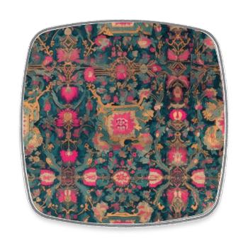 Mystischer Wandteppich: Vintage Indischer Teppich Träumerei - Viereckiger Kühlschrankmagnet - Weiß - Vorne