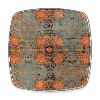Mystischer Wandteppich: Vintage Indischer Teppich Träumerei - Viereckiger Kühlschrankmagnet - Weiß - Vorne