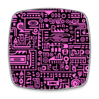 Playful Arena: Whimsical Monster Mates - Square fridge magnet - white - Front