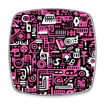 Playful Arena: Whimsical Monster Mates - Square fridge magnet - white - Front