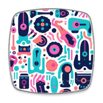 Playful Arena: Whimsical Monster Mates - Square fridge magnet - white - Front