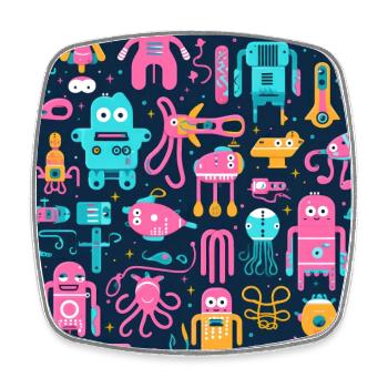 Playful Arena: Whimsical Monster Mates - Square fridge magnet - white - Front