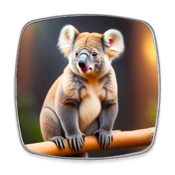 Koala Bär - Viereckiger Kühlschrankmagnet - Weiß - Vorne