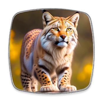 Luchs - Viereckiger Kühlschrankmagnet - Weiß - Vorne